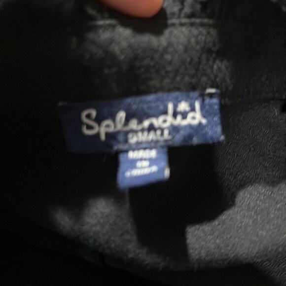 Splendid Jumpsuit Black Ruffle Fringe Button Pocket Belt Wide Leg Small - Picture 5 of 7